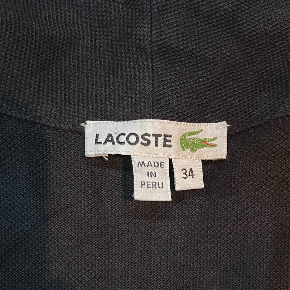 Lacoste Wrap Dress Short Sleeve Black Logo Size 34 - Picture 5 of 7